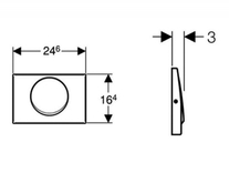 Clapeta cu actionare start-stop Geberit, Delta15, otel inox lustruit